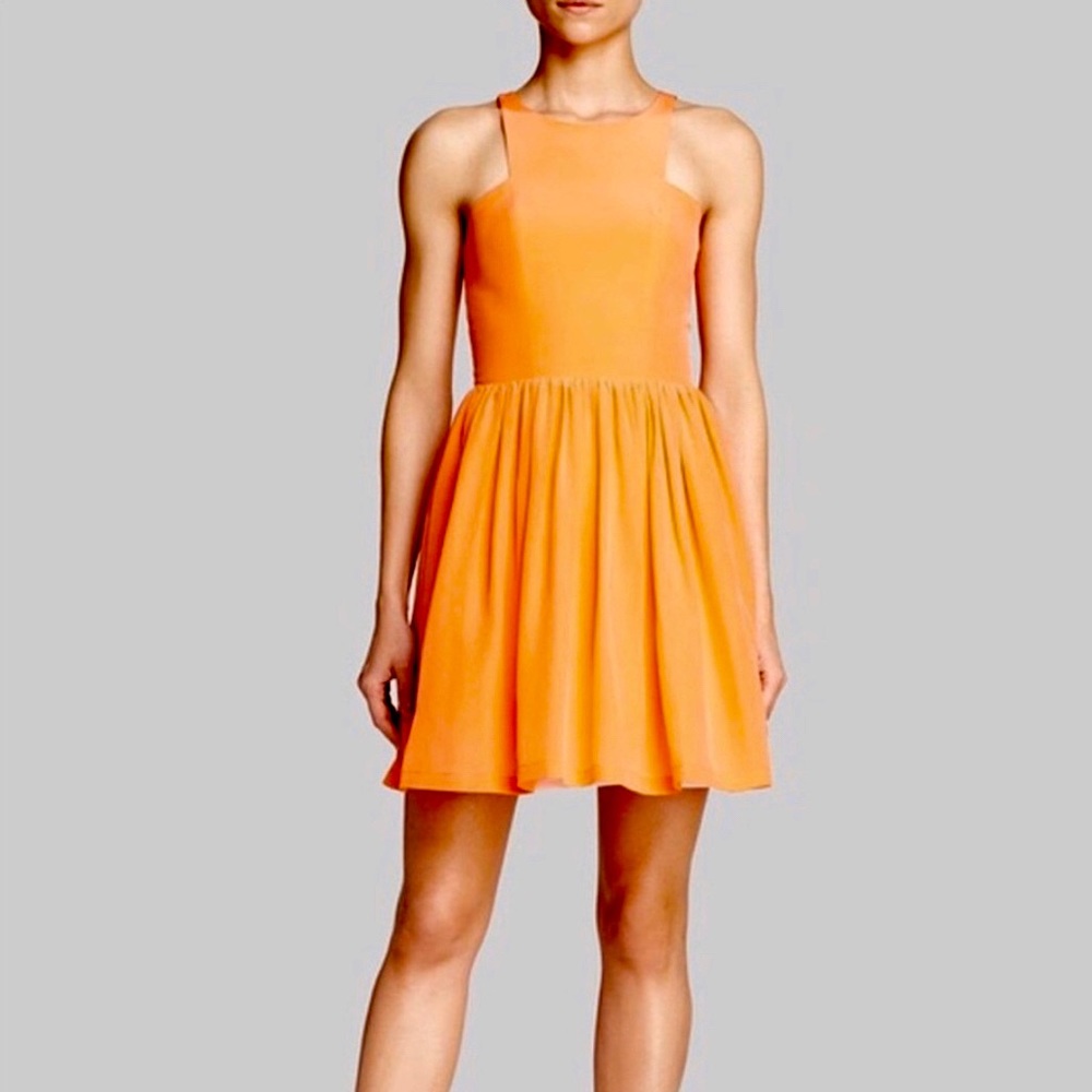 Amanda uprichard silk Elle orange dress NWT
